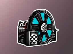 Film Reel Sticker - Cinematic vibes, ,vector color sticker art,minimal