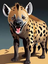 Hyena cartoon - spotted, laughing predator of Africa  