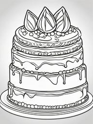 Cake Coloring Pages - Lemon pound cake with a sugary glaze  simple coloring pages