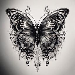 spooky butterfly tattoo  