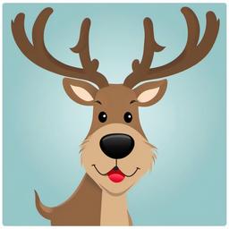 Reindeer clipart - cartoon reindeer with antlers  