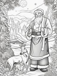 Coloring Picture Of Santa  outling,coloring pages,black and whit