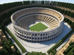 roman colosseum with grand arenas - minecraft house design ideas 