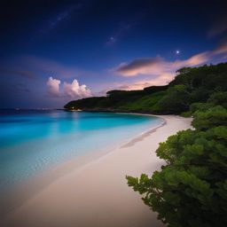 miyakojima - paint the peaceful night scene of miyakojima, with its pristine beaches, coral reefs, and starry skies perfect for stargazing. 