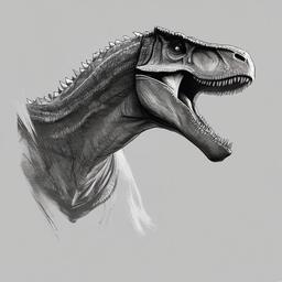 drawing of indominus rex  minimal rough scribbles,doodles,black and white