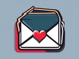 Love Letter and Quill Emoji Sticker - Expressing affection in words, , sticker vector art, minimalist design