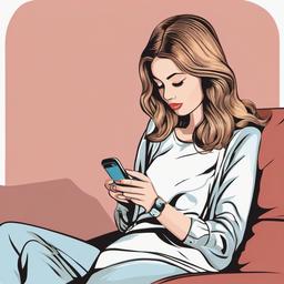 Phone clipart - person texting on a smartphone  