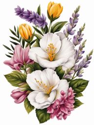 September birth month flower tattoo, Tattoos representing the birth flower for the month of September.  vivid colors, white background, tattoo design