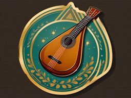 Balalaika Sticker - Strumming the strings of the balalaika for a Russian folk flavor, , sticker vector art, minimalist design