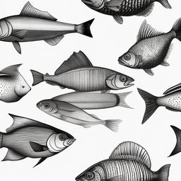 pencil drawing of fish  minimal rough sketch scribbles,doodles,black and white