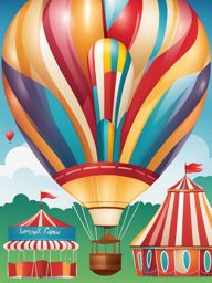 balloon clipart,soaring high above a carnival 