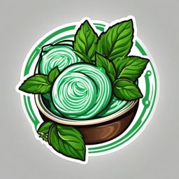 Spearmint Sticker - Enjoy the sweet and refreshing flavor of spearmint, a delightful addition to beverages and desserts, , sticker vector art, minimalist design