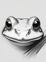 drawing of a frog eye  minimal rough sketch scribbles,doodles,black and white