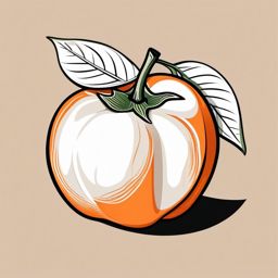 Persimmon Clipart - Orange persimmon with a smooth skin.  color vector clipart, minimal style