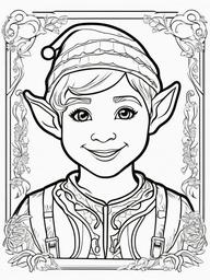 Christmas Elf Coloring Sheet  outling,coloring pages,black and whit