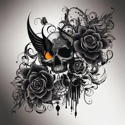 dark goth tattoos  simple vector color tattoo