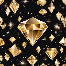 Diamond clipart - diamond with gold accents  vector clipart