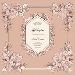 Wedding Program clipart - Decorative wedding program, ,vector color clipart,minimal