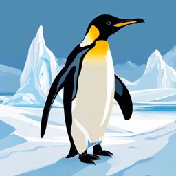 Emperor penguin - Witness the majesty of Emperor penguins in regal poses against icy backdrops.  color vector clipart