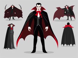 vampire clipart - a pale vampire with sharp fangs and a cape. 