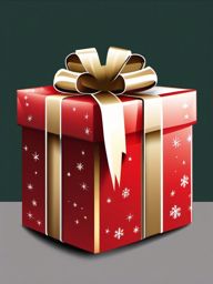 Christmas Gift Clipart,Illustrating a gift wrapping tutorial  simple, 2d flat