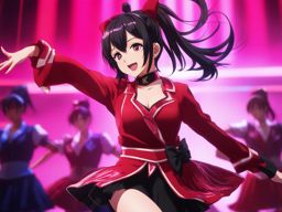 nico yazawa performs a high-energy idol dance routine. 