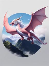 kanna kamui - takes flight as a dragon, soaring over a breathtaking mountain range. 