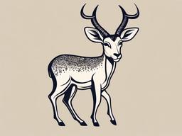 Gazelle cartoon - graceful animal with horns  cartoon sticker style