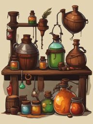 goblin alchemist brewing potions - paint a goblin alchemist brewing mysterious potions in their cluttered laboratory. 