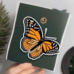 Pacific Grove Butterfly Sanctuary sticker- Monarch butterfly sanctuary in California, , sticker vector art, minimalist design