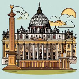 The Vatican clipart - Independent city-state enclaved within Rome, Italy, ,color clipart vector style