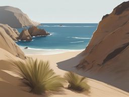 forgotten coast of almería - sketch the forgotten coast of almería, with secluded beaches and rugged cliffs, perfect for exploration. 