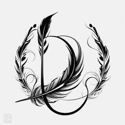 Infinity Feather - Symbolic tattoo featuring both the infinity symbol and a feather design.  simple vector tattoo,minimalist,white background