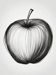 drawing of a golden apple  minimal rough sketch scribbles,doodles,black and white