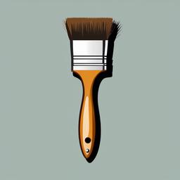 Paint Brush clipart - old paintbrush with worn bristles  color,minimalist,vector clipart