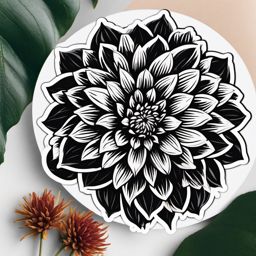 Dahlia Sticker - Celebrate the diverse and intricate beauty of dahlias with this stunning sticker, , sticker vector art, minimalist design