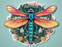 Cheerful Dragonfly sticker Delicate Fluttering Joy, , color sticker vector art