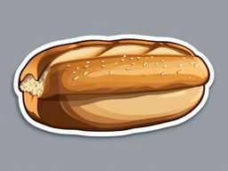 Baguette Sticker - Enjoy the simple elegance of a freshly baked baguette, crusty on the outside and soft on the inside, , sticker vector art, minimalist design