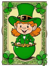 Leprechaun clipart - leprechaun riding a shamrock  