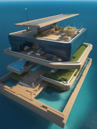 ai-operated ocean cleanup station addressing plastic pollution - minecraft house design ideas minecraft block style