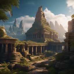 Ancient Ruins - Ancient ruins from a forgotten civilization detailed matte painting, deep color, fantastical, intricate detail, splash screen, complementary colors, fantasy concept art, 8k resolution trending on artstation unreal engine 5