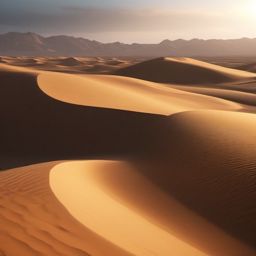 Desert Landscape - A vast desert landscape with towering sand dunes  8k, hyper realistic, cinematic