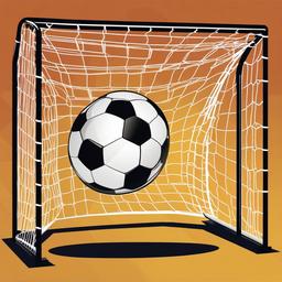 Soccer clipart - soccer ball being kicked into a goal  color,minimalist,vector clipart