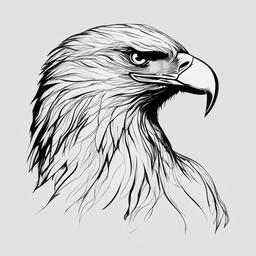 drawing of an eagle silhouette  minimal rough sketch scribbles,doodles,black and white