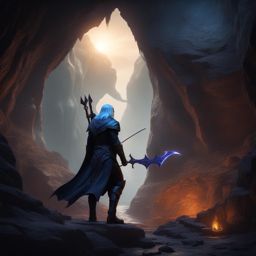 drow ranger,drizzt do'urden,navigating a labyrinthine cave system,deep below the earth detailed matte painting, deep color, fantastical, intricate detail, splash screen, complementary colors, fantasy concept art, 8k resolution trending on artstation unreal engine 5