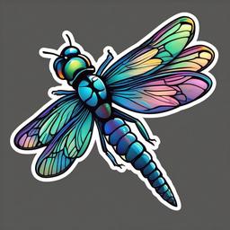 Dragonfly cartoon - fast-flying insect with iridescent wings  cartoon sticker style