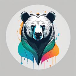 minimal bear tattoo  simple vector color tattoo