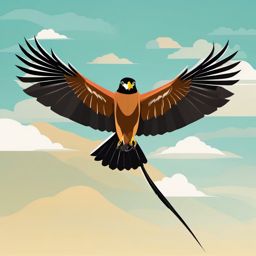 Kite clipart - Bird of prey with a forked tail soaring in the sky, ,color clipart vector style