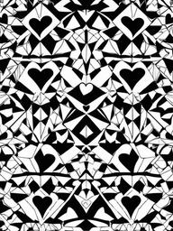 Hearts in a Kaleidoscope Coloring Pages - Kaleidoscopic Heart Patterns for Coloring  minimal black outline printable sheet, coloring page