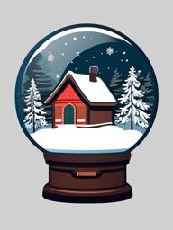 Snow globe sticker- Winter wonderland, , sticker vector art, minimalist design